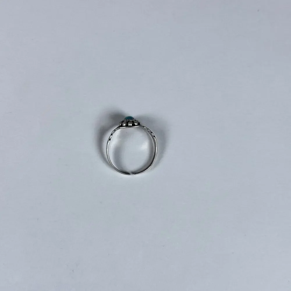Vintage Sterling Silver Native American Turquoise Ring 8us Size 2.71g